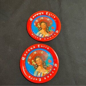 Corona extra vintage metal coasters